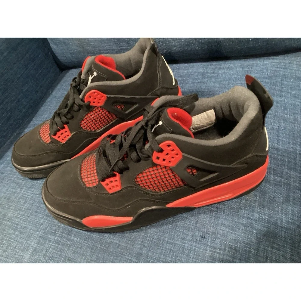 Jordan Retro 4 Men's Red Thunder Sneaker Size 13